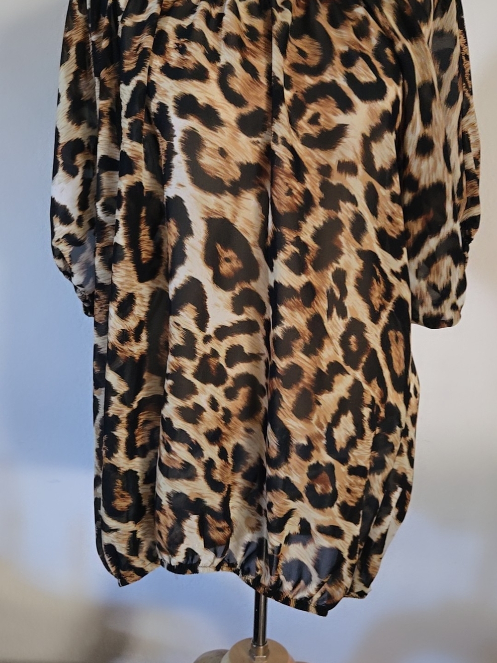 Deb Leopard-Pattern Pullover in Tan and Black
